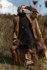 Шуба однобортная макси