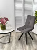 фото 3 Стул BRONX, 360 град. поворот. B28 Темно-серый, велюр / черный каркас, М-City на profcook.ru