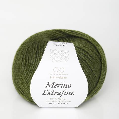 Пряжа Infinity Merino Extrafine 9553 зеленая олива