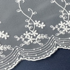 Кружево широкое, белое ажурное, для рукоделия, ширина 15 см, длина 2 м