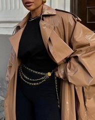 Пояс - цепочка с кожаной вставкой