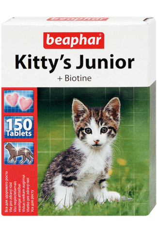 купить бефар Beaphar Kitty`s Junior кормовая добавка с биотином для котят 75 шт