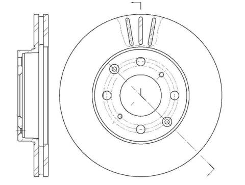 Диск тормозной вентилируемый G-brake  GR-02196