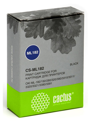 Матричный картридж Cactus CS-ML182 (01108002) черный для Oki ML-182, 192, 280, 320, 390