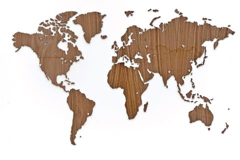 Карта мира Wall Decoration EXCLUSIVE 130x78 cm (Американский Орех)