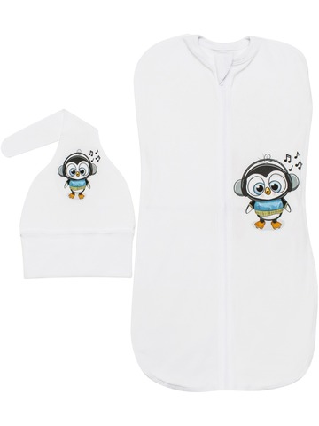 Пеленка-кокон "Пингвиненок" с шапочкой