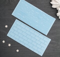 Набор печатей для шоколада и мастики «Древесина/кирпич», 2 шт, 14х7 см.