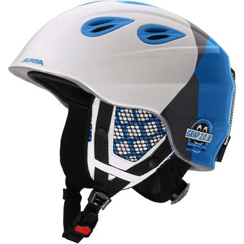 Картинка шлем горнолыжный Alpina GRAP 2.0 JR white-silver-blue  - 1