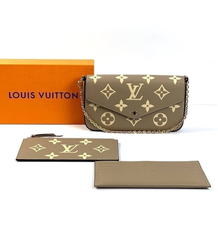 Клатч Louis Vuitton Felicie кремовый/серый