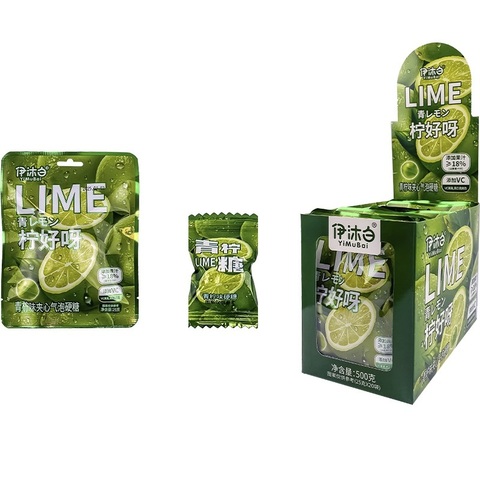 Леденцы сосательные со вкусом лайма Yimubai 1кор*12бл*20шт,25г