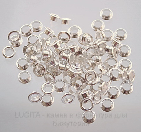 Сердцевина для бусины (цвет - серебро) 8х3,5 мм , 5 пар ()