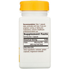 Nature's Way, Folate , 800 mcg, 100 Capsules