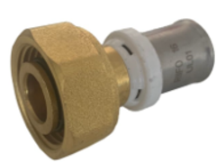 Штуцер RIIFO Omni с накидной гайкой пресс латунь 16-3/4"НГ Евроконус, уп 10 шт