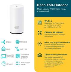 TP-Link Deco X50-Outdoor - Маршрутизатор AX3000 Outdoor/Indoor Mesh Wi-Fi 6