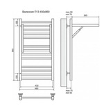 Полотенцесушитель электрический Terminus Валенсия П13 450x860, ТЭН HT-1 300W, левый/правый