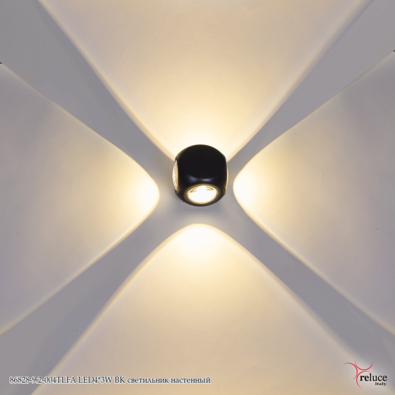Светильник светодиодный настенный 86828-9.2-004TLFA LED4*3W BK Черный без Пульта