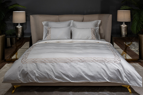 Постельное белье 2 спальное евро Garda Decor Паллада золотое