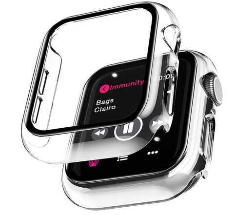 Противоударный чехол 360 для часов Apple Watch 38 мм полное покрытие с защитой экрана прозрачный