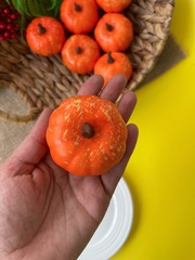 Тыква искусственная, муляж, 6*4 см., набор 8 шт.