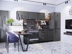 Прямая модульная кухня Фрейм-01 Stormy Silk - Graphite 1782*2300*600