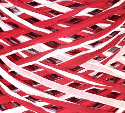 Шпагат бумажный для оформления подарков Alstad, 50 м, бумага, белый/красный