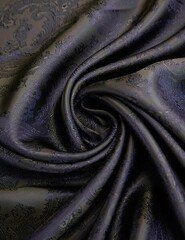 Ткань подкладочная Жаккард, шир. 145 см, 90 гр/м2, вискоза 45%, п/э 55%, т.синий