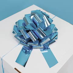 Бант-Шар, Голубой, Металлик / 36см*7см, 1 шт.