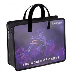 
          Папка с ручками 1 отделение, А4 265х335х120мм, Alingar, пластик, ручки тесьма, дизайн с двух сторон, молния сверху, "The world"