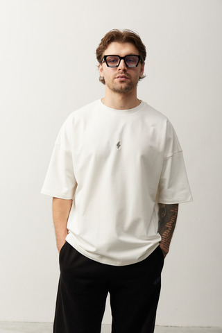 Футболка  OVER молочная