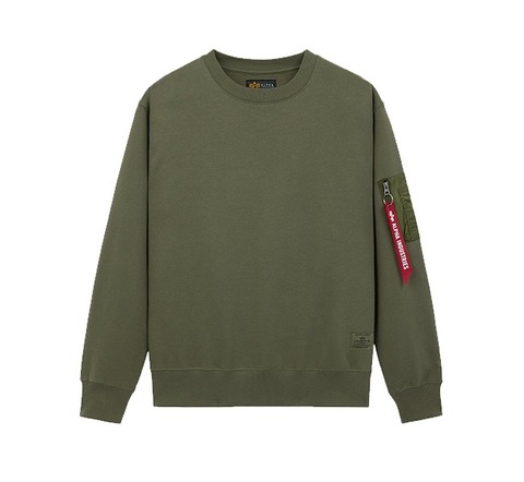 Свитшот Alpha Industries Utility Pocket Crewneck OG-107 (Зеленый)