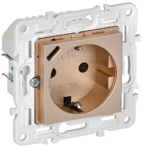 SKANDY Роз. с з/к/ш 16А с USB C 18Вт SK-R17Sa песоч. IEK