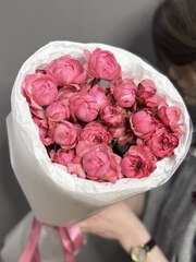 Букет из 5 кустовых пионовидных роз сорта «Джульетта Распберри»