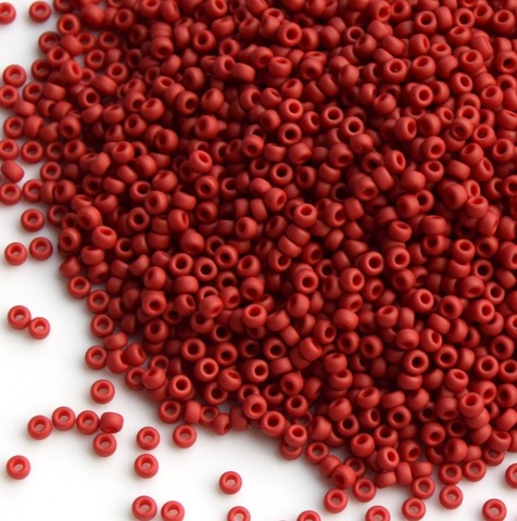 15/0 RR-2040 Бисер круглый Миюки Темно-бордовый матовый /Miyuki round 15/0 Matted Metallic Dark Maroon