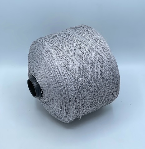 Бобинная пряжа, Linette Pailletes, 450м, 80% Лен, 20% Полиэстер(пайетка), Серый+пайетка. 39389