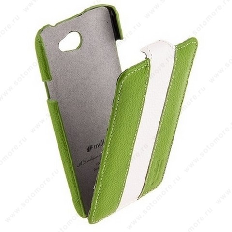 Чехол-флип Melkco для HTC One X Limited Edition Jacka Type (Green/White LC)