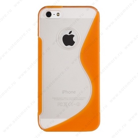 Накладка силиконовый TPU для Apple iPhone SE/ 5s/ 5C/ 5 с пластиковой вставкой оранжевый
