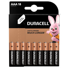 Батарейки Duracell мизинчиковые ААA LR03 (18 штук в упаковке)