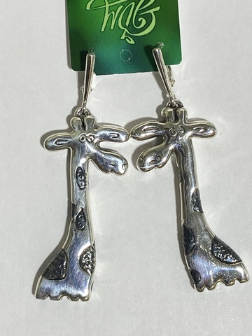 Жираф (серьги из серебра)