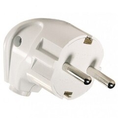 Вилка с/з угловая белая Makel