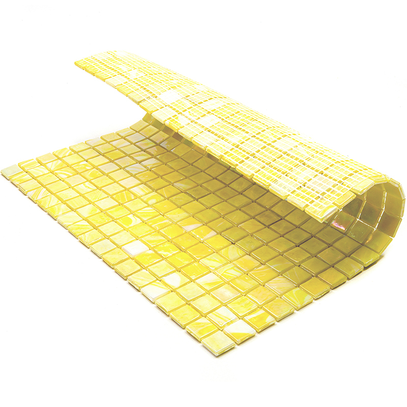 NB708-m Мозаика одноцветная чип 15 стекло Alma Mono Color желтый квадрат глянцевый перламутр