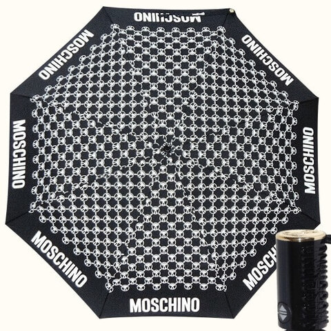 чёрный зонтик с брелком moschino