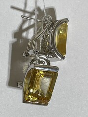 Цитрин микс (серьги из серебра)