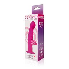 Розовый фаллоимитатор с ребристой поверхностью Cosmo - 14 см. - 