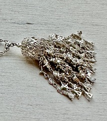 4828 - Браслет Tassel с густой подвеской кисточкой из серебра