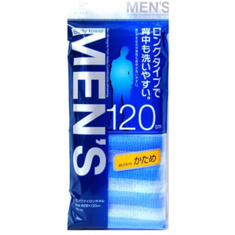 Aisen Men's skin texture Мочалка массажная мужская жесткая, 28*120см, синяя в полоску