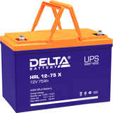 Аккумуляторная батарея Delta HRL 12-75 X напряжение 12В, емкость 75Ач (258х166х215mm)