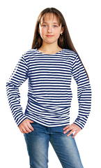 Тельняшка детская на байке синяя полоса