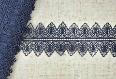 Кружево плетёное, ш. 8,5 см, тёмно-синий