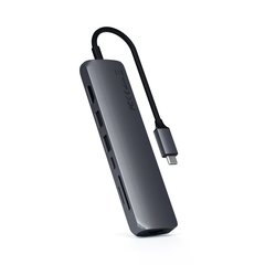 USB адаптер Satechi USB-C Slim Multiport with Ethernet Adapter, серый космос