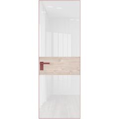 Алюминиевая дверь 5AGК кромка красный антрацит остеклённая